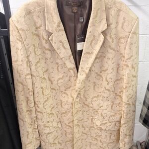 Stylish Beige and Gold Men's Blazer